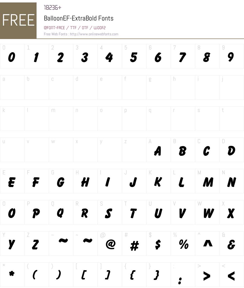 BalloonEF Font Screenshots