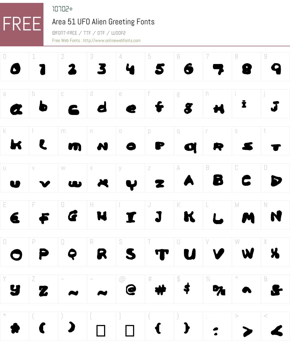 Area 51 UFO Alien Greeting Font Screenshots