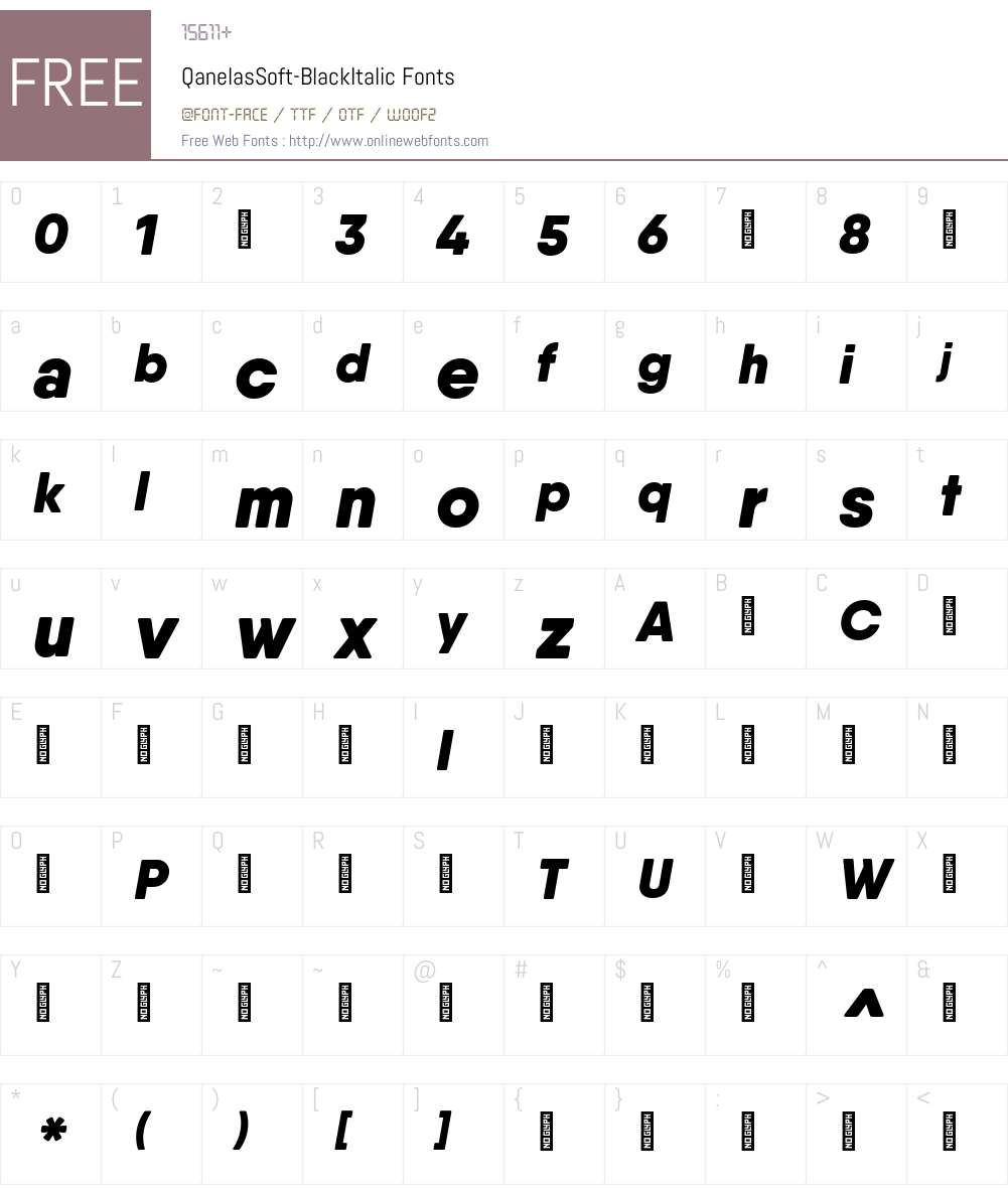 QanelasSoft-BlackItalic Font Screenshots