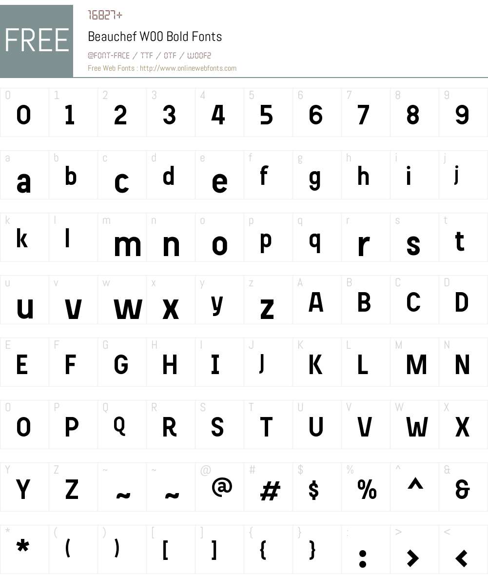 BeauchefW00-Bold Font Screenshots
