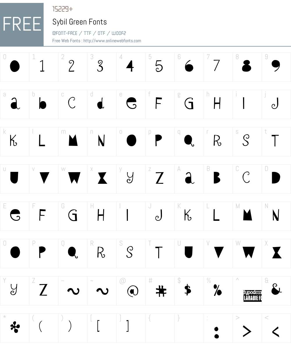 Sybil Green Font Screenshots