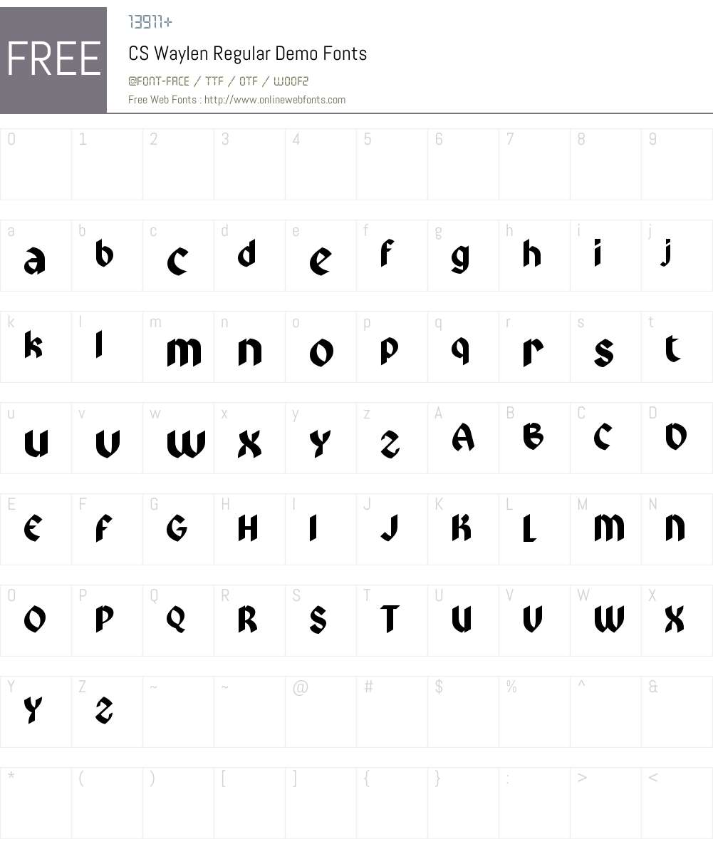 CS Waylen Demo 1.000 Fonts Free Download - OnlineWebFonts.COM