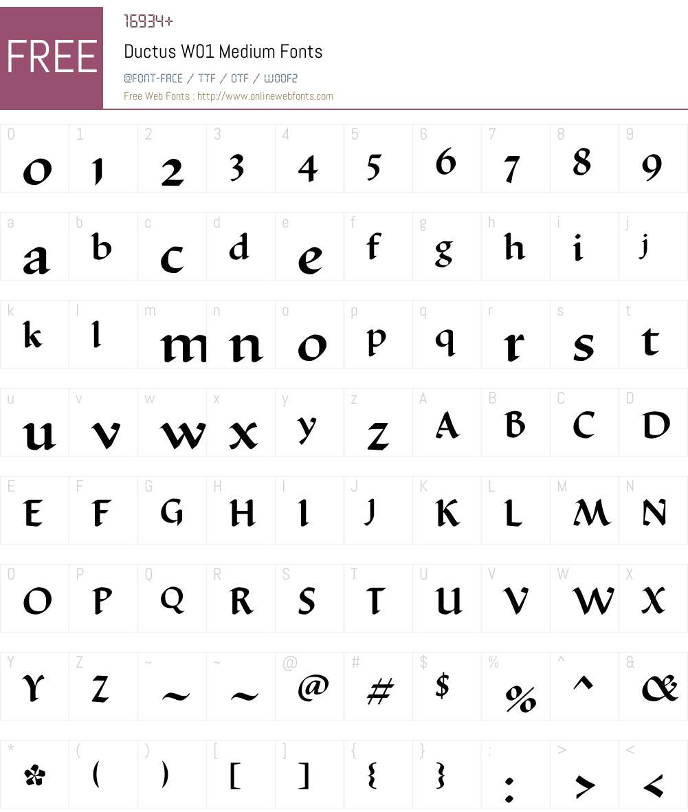 DuctusW01-Medium Font Screenshots