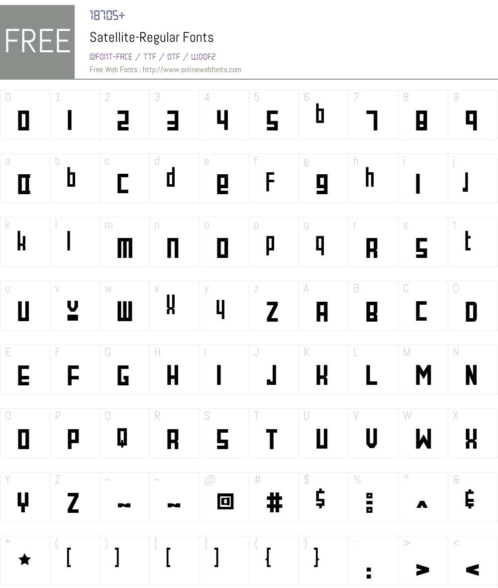 Satellite Font Screenshots