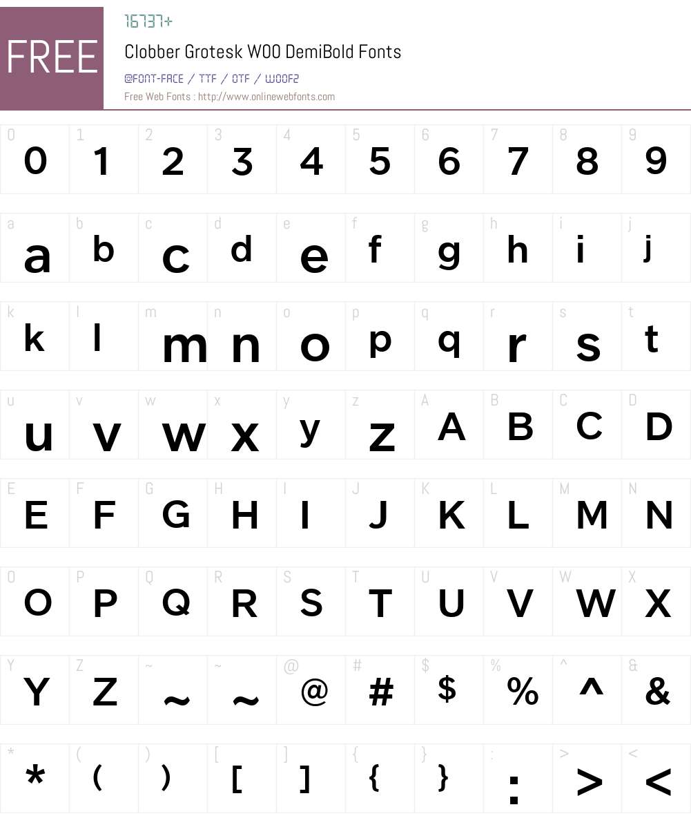 ClobberGroteskW00-DemiBold Font Screenshots