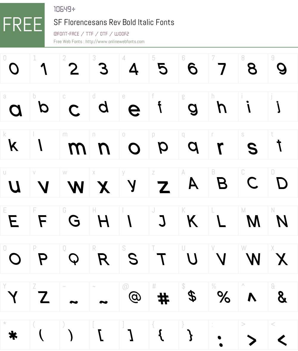 SF Florencesans Rev Font Screenshots