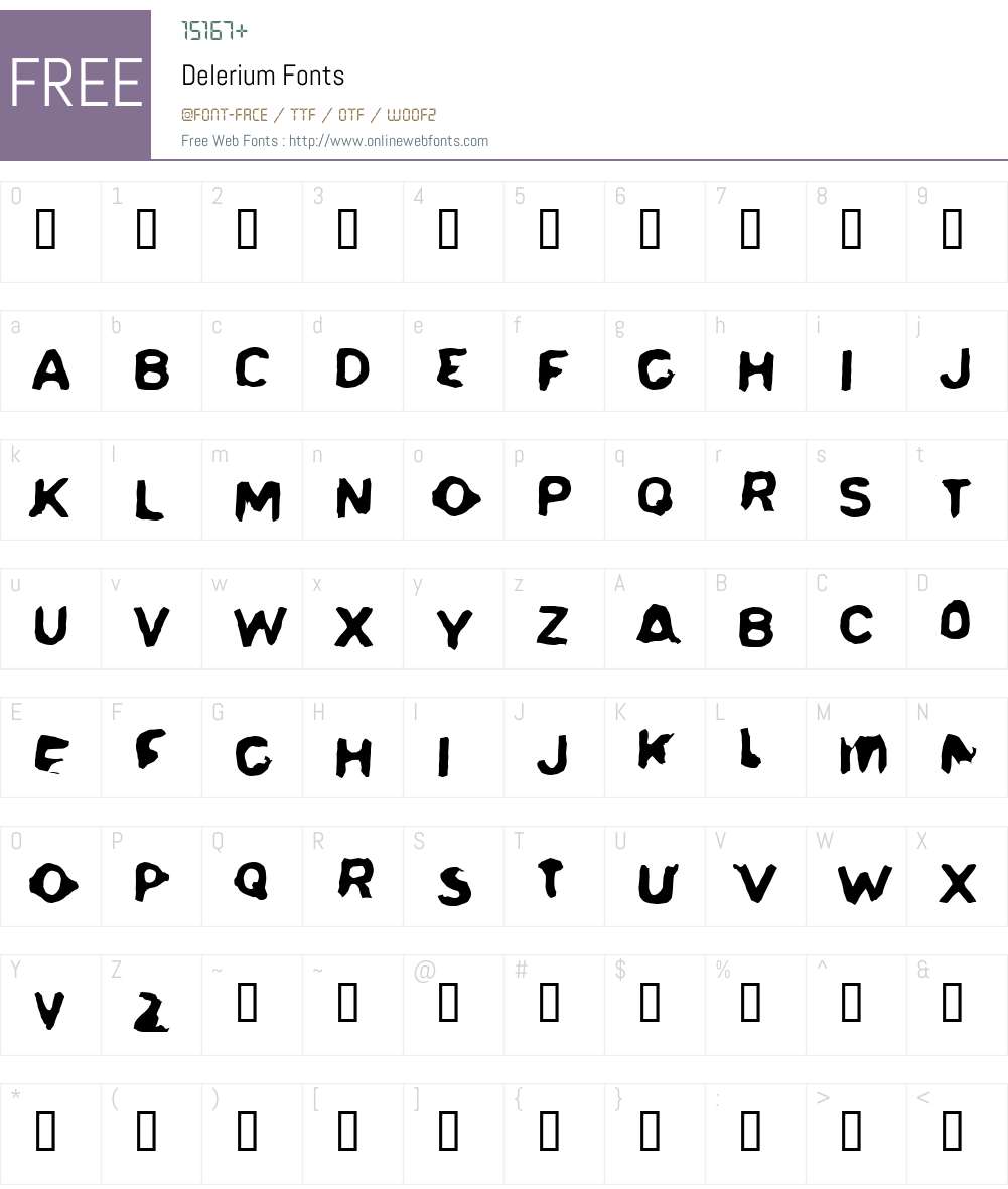 Delerium Font Screenshots