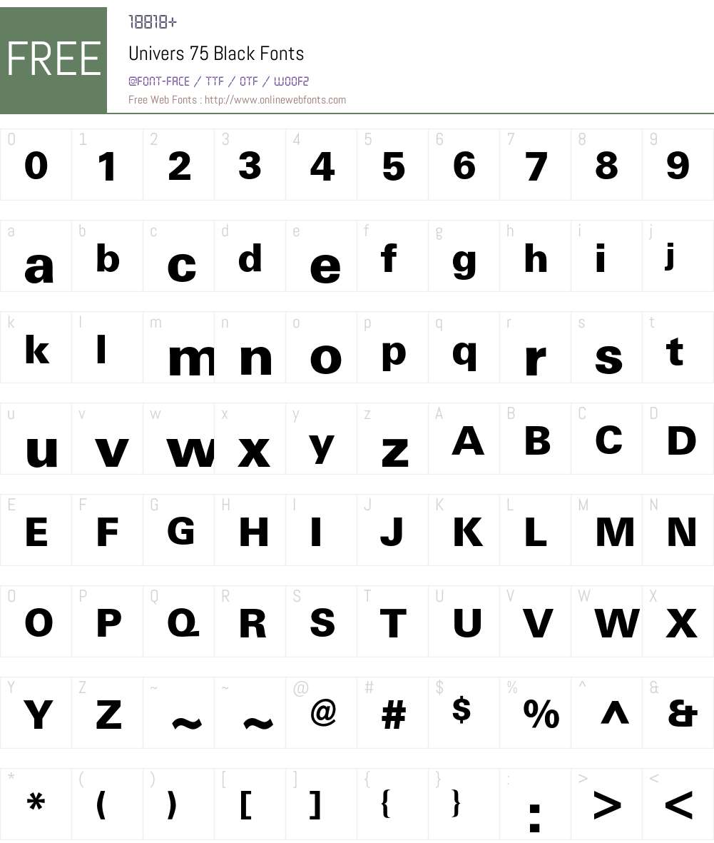 Univers BQ Font Screenshots
