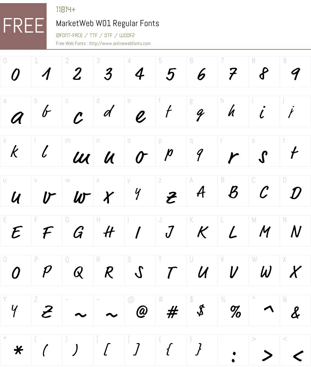 MarketWebW01-Regular Font Screenshots