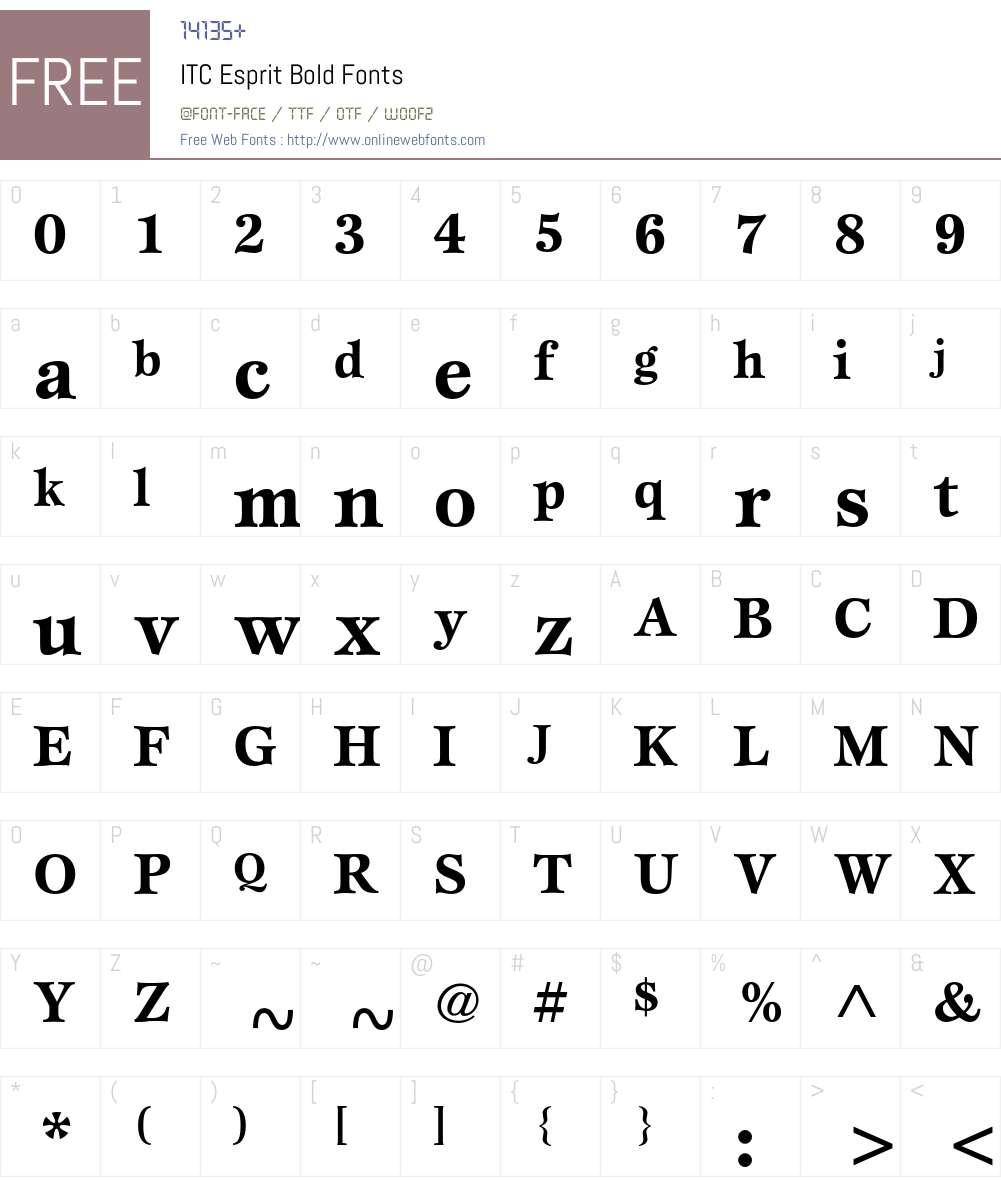 ITC Esprit Font Screenshots