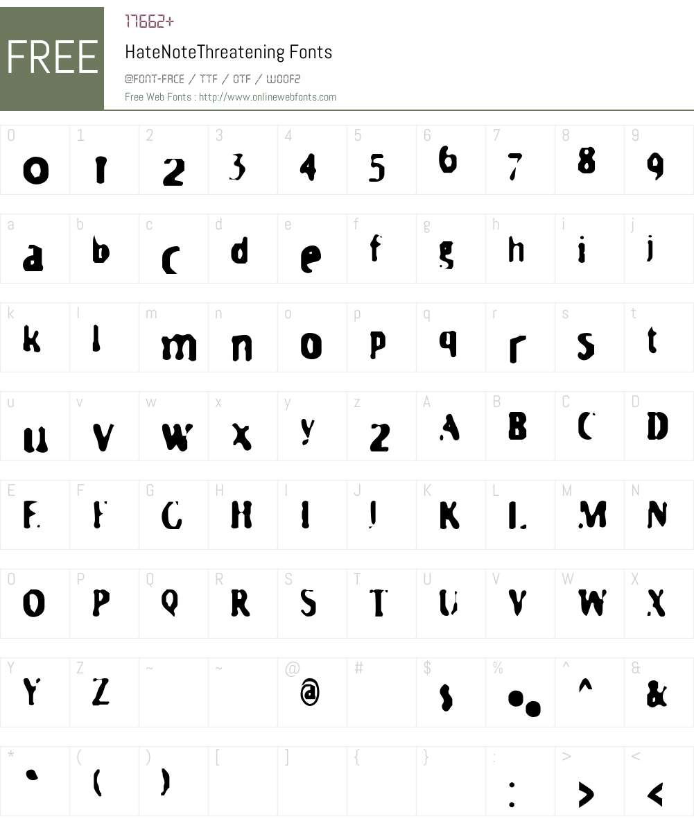 HateNote Font Screenshots