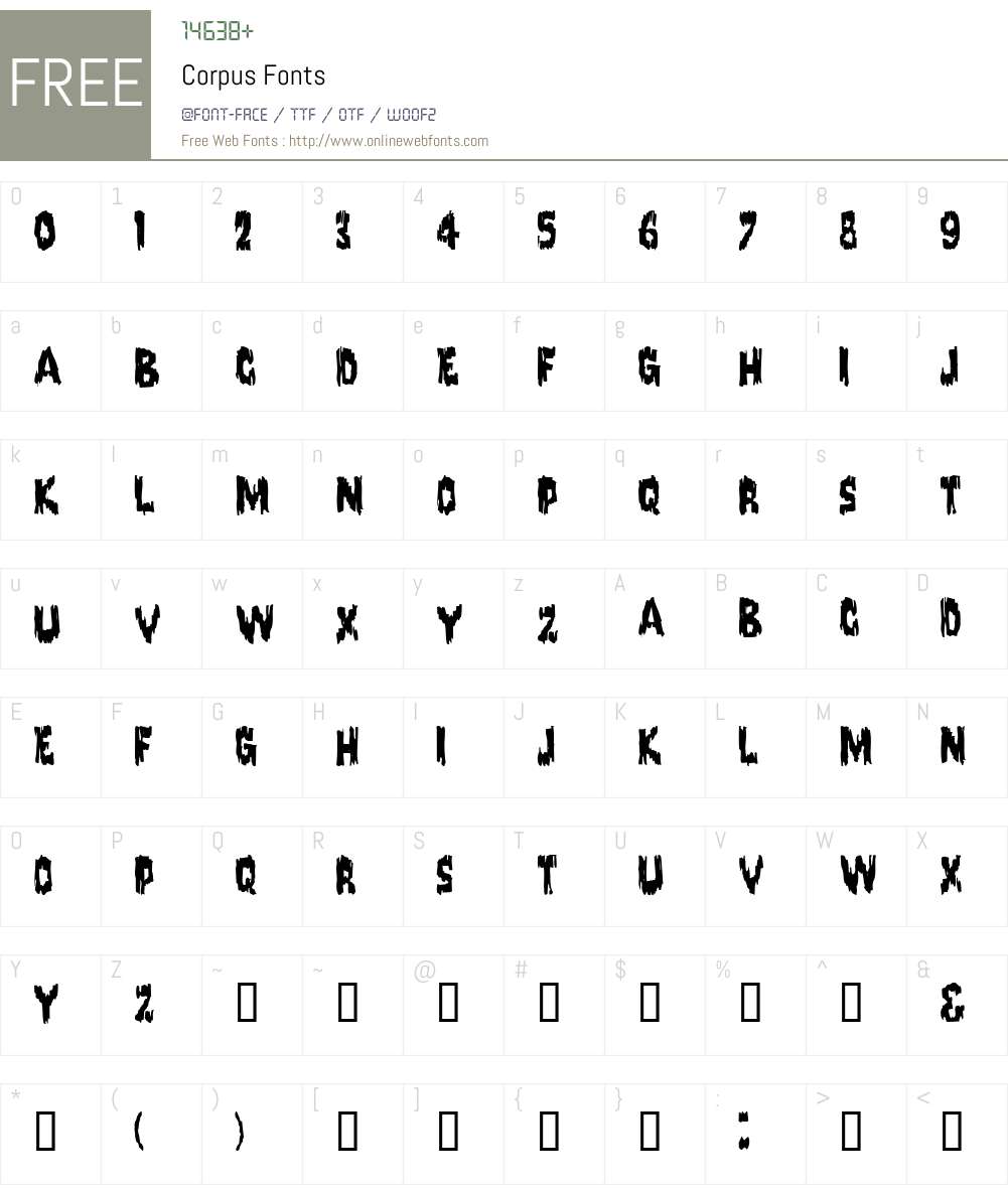 Corpus Font Screenshots