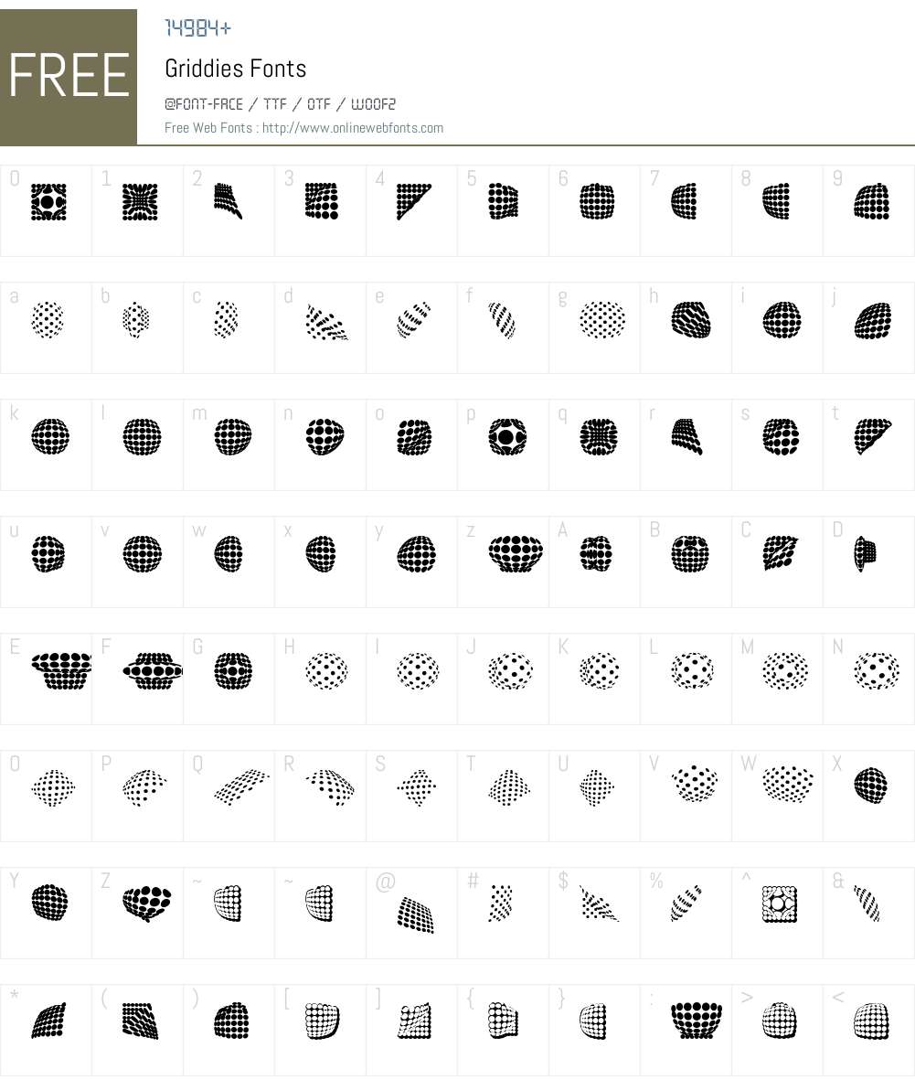 Griddies Font Screenshots