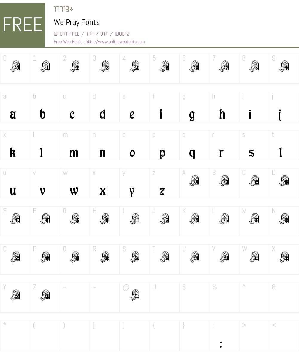 We Pray Font Screenshots