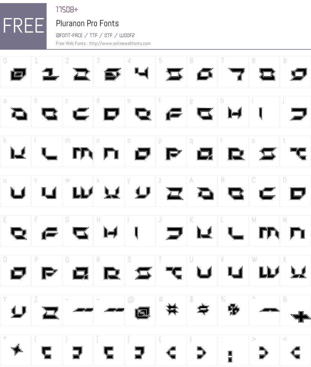 Pluranon Font Screenshots