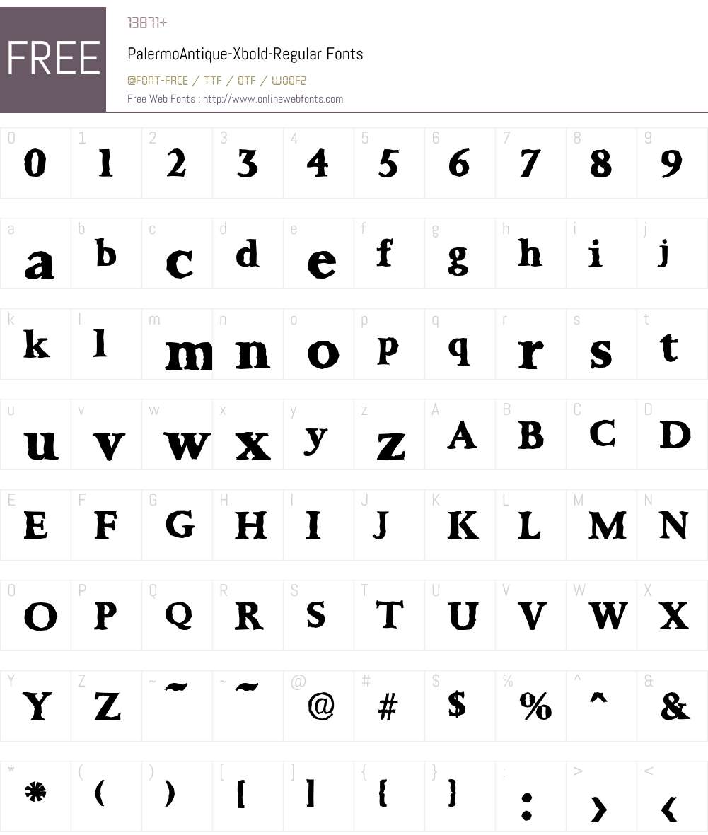 PalermoAntique-Xbold Font Screenshots