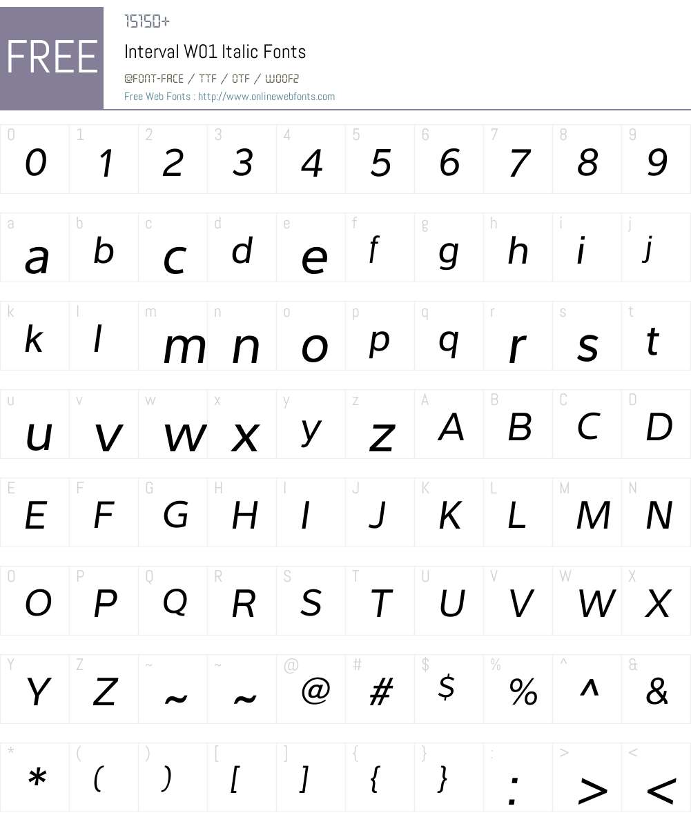 IntervalW01-Italic Font Screenshots