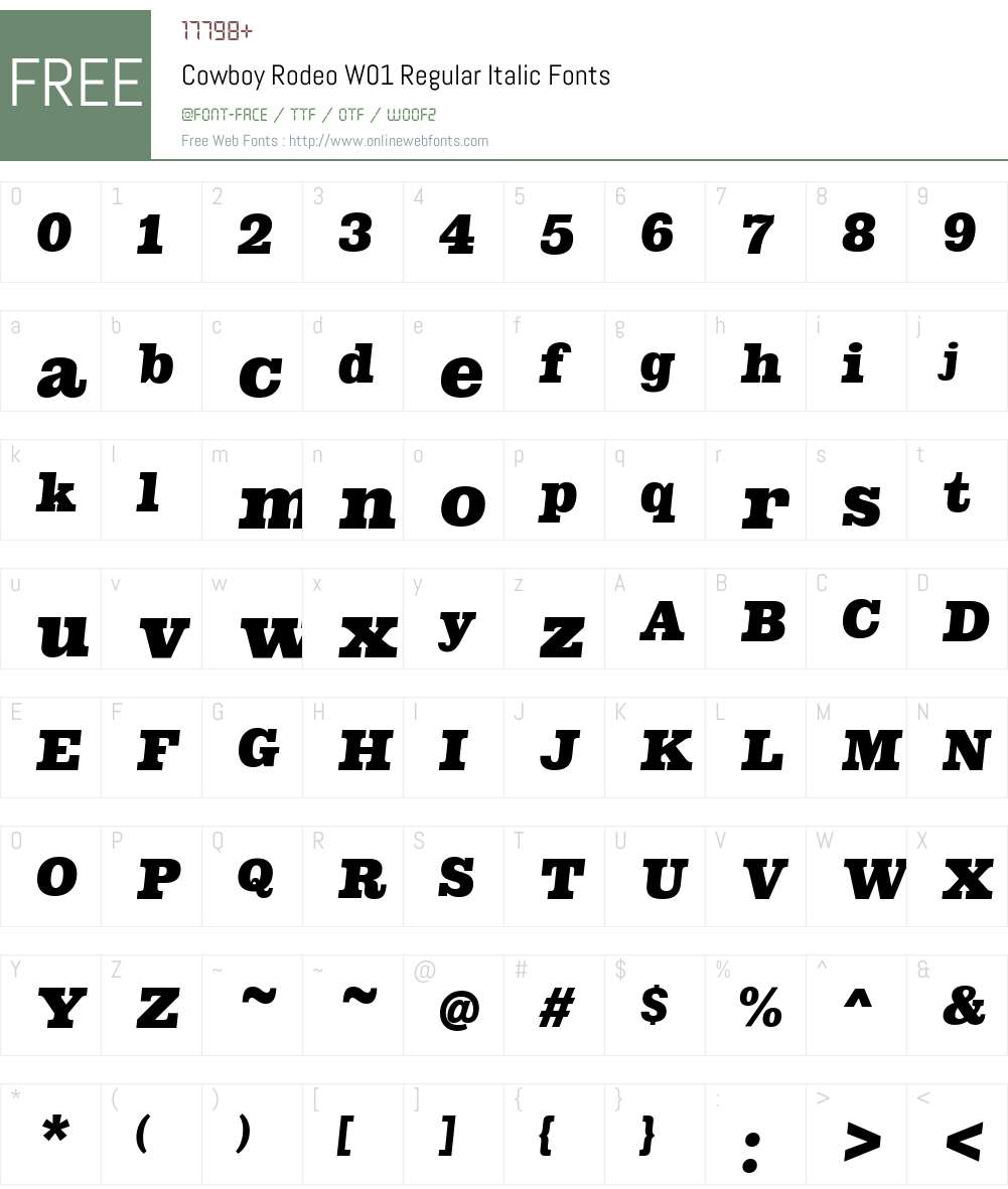 Cowboy Rodeo W01 Font Screenshots
