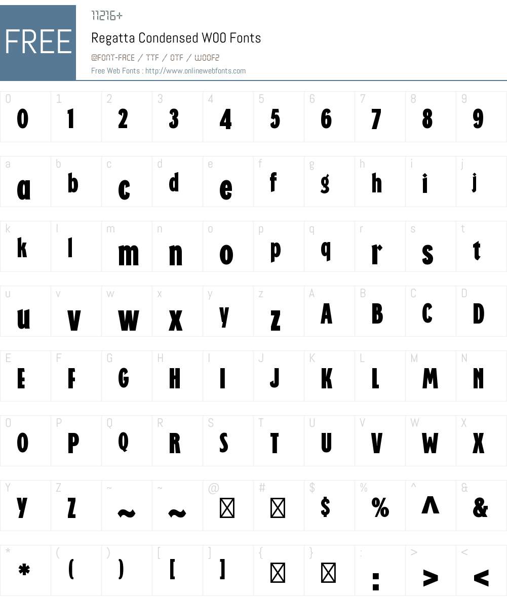 RegattaCondensedW00 Font Screenshots