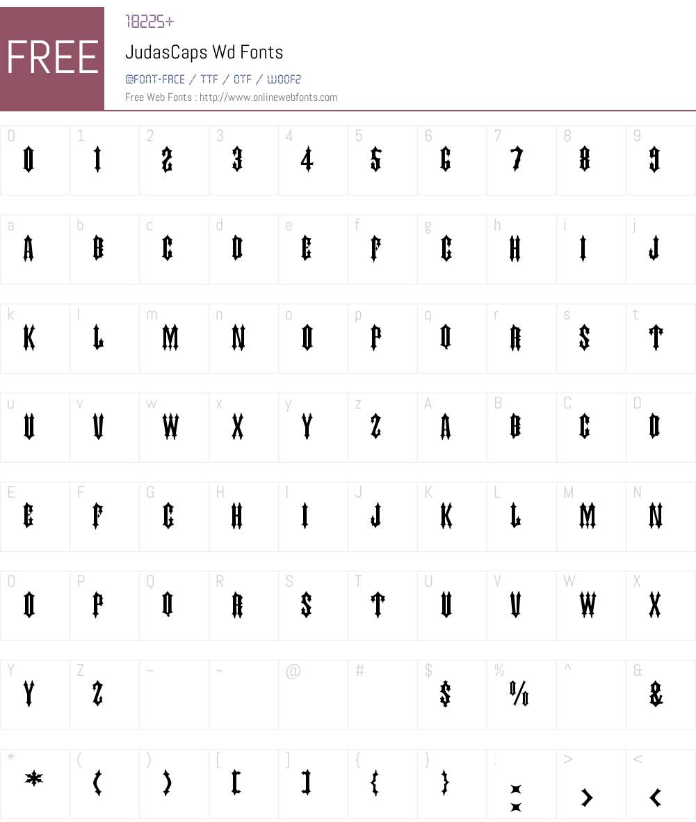 JudasCaps Wd Font Screenshots