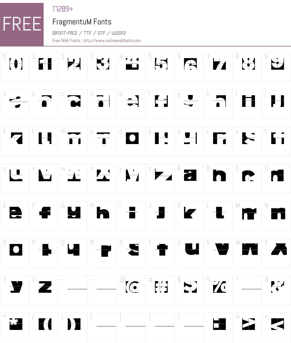FragmentuM Font Screenshots