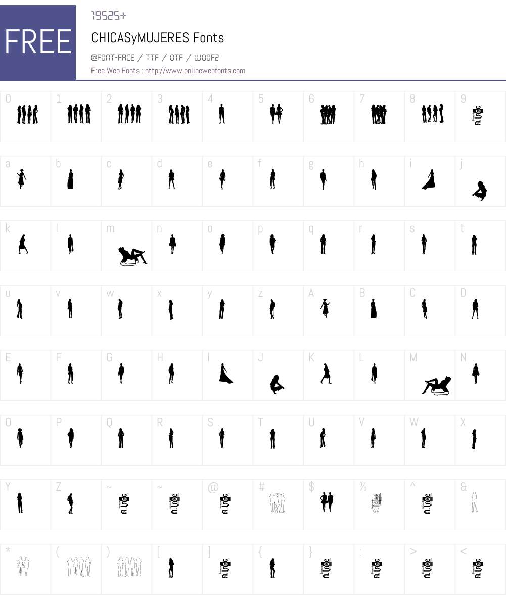 CHICASyMUJERES Font Screenshots