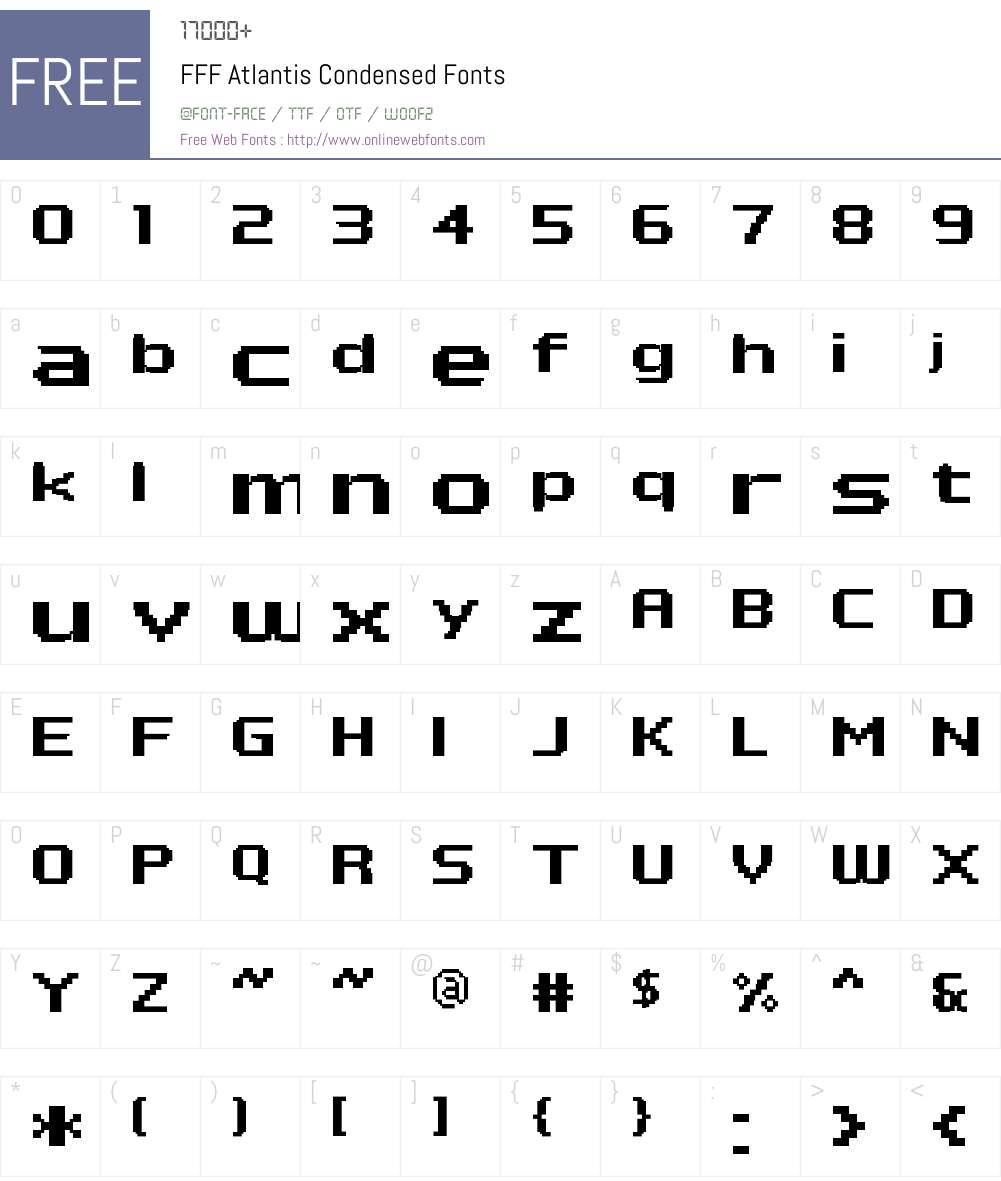FFF Atlantis Condensed Font Screenshots