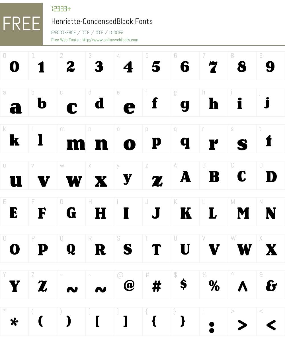 Henriette-CondensedBlack Font Screenshots