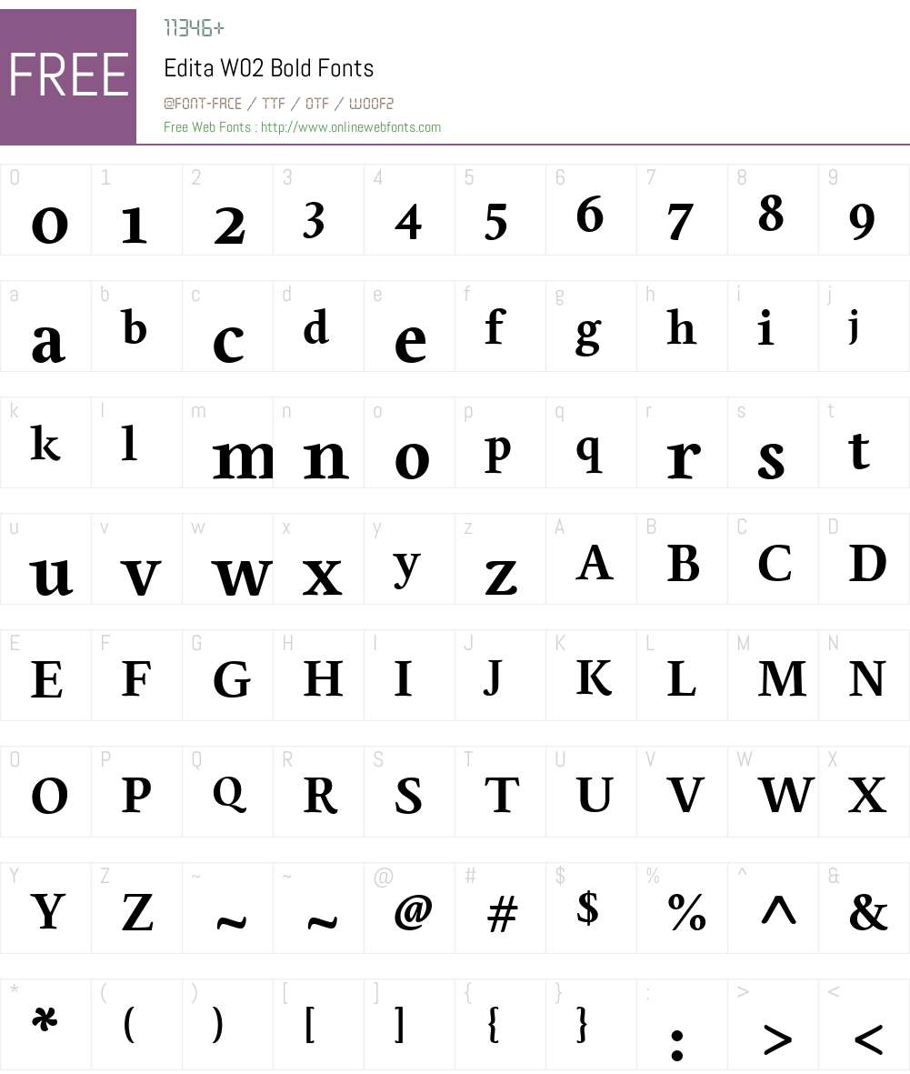 Edita Font Screenshots