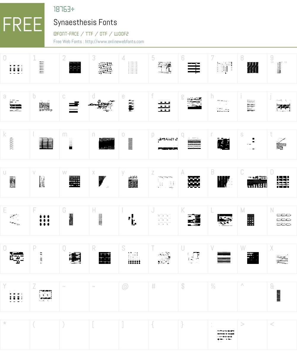 Synaesthesis Font Screenshots