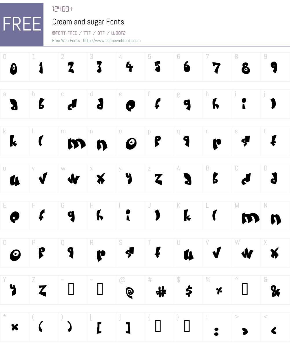 Cream and sugar Font Screenshots