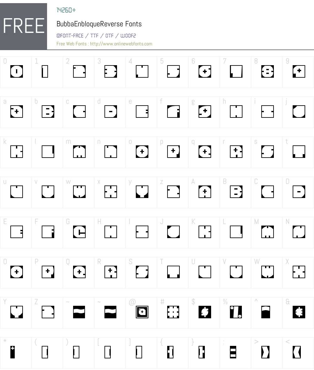 BubbaW00-EnbloqueReverse Font Screenshots