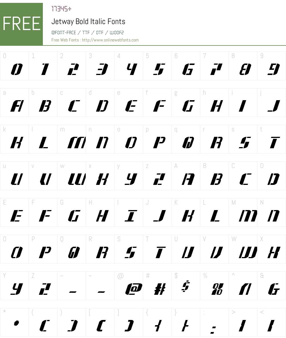 Jetway Bold Italic Font Screenshots