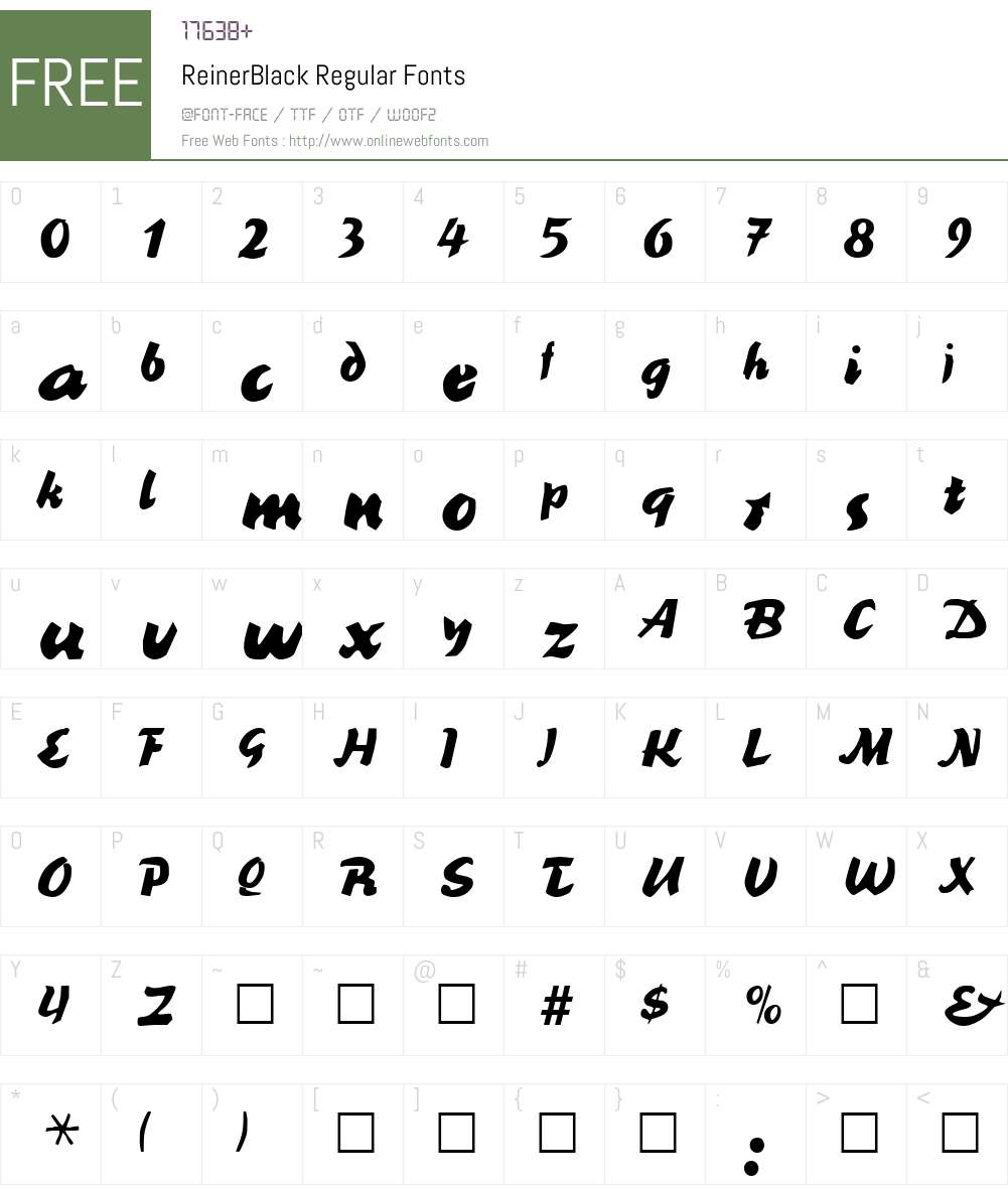 ReinerBlack Font Screenshots