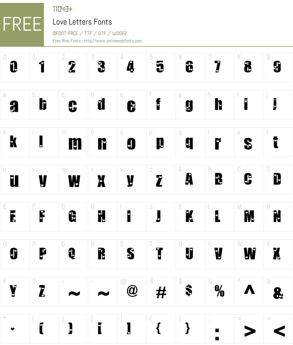 Love Letters Font Screenshots