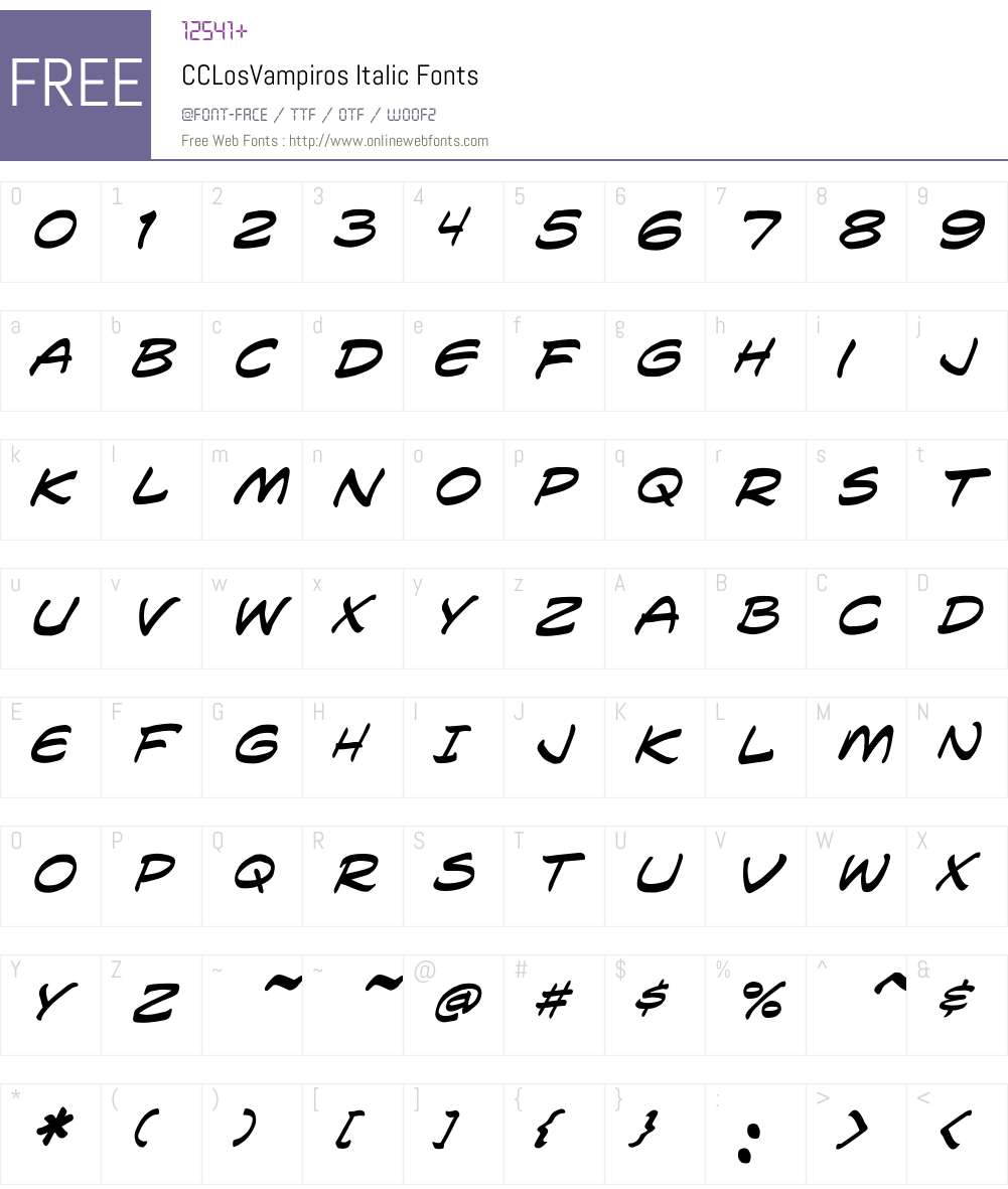CCLosVampiros-Italic Font Screenshots