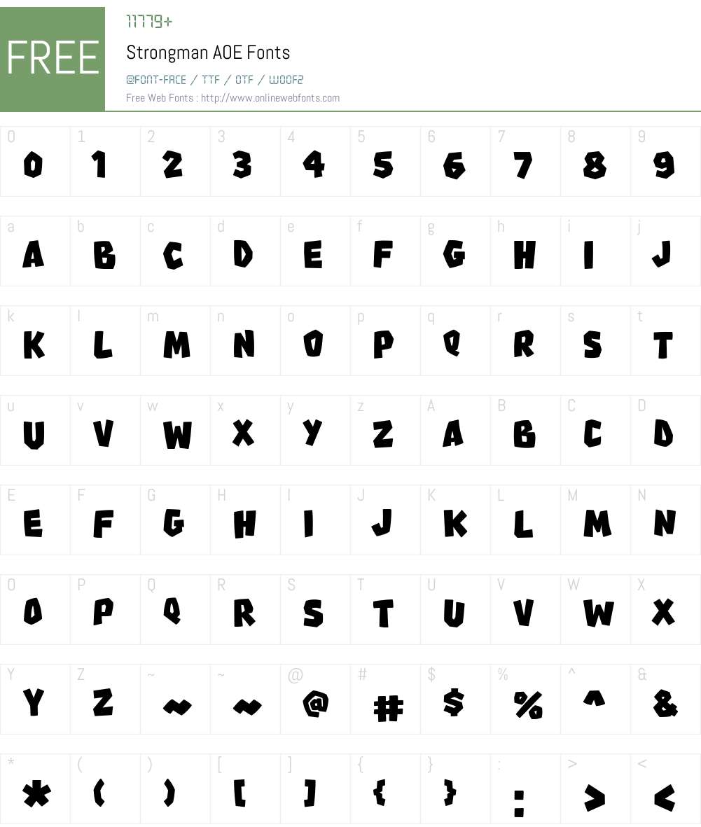 StrongmanAOE Font Screenshots