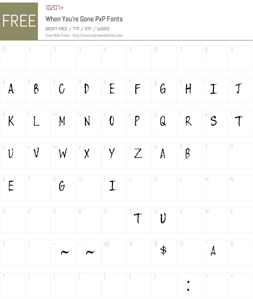 When You're Gone Font Screenshots
