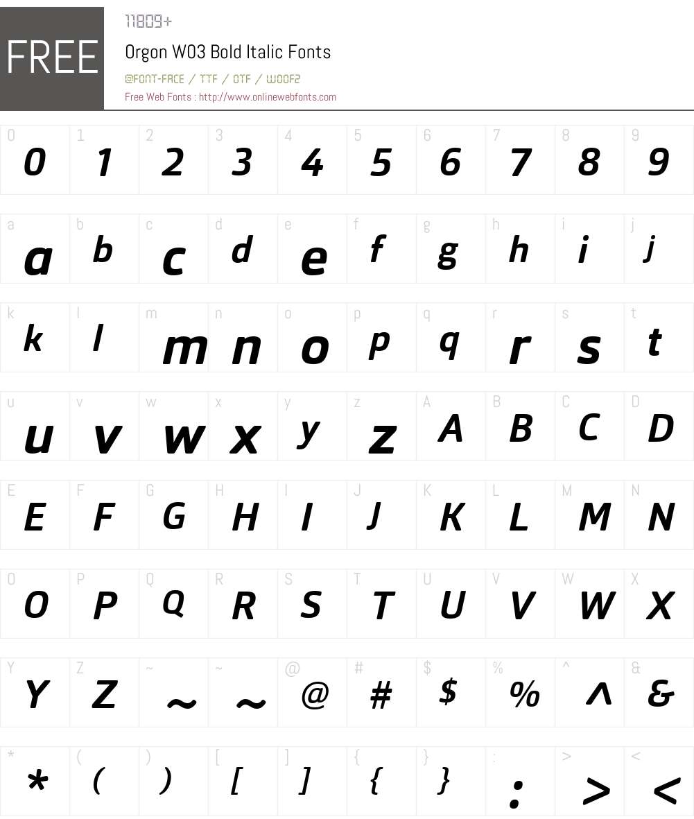 Orgon Font Screenshots
