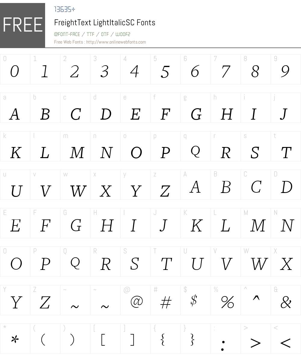 FreightText Font Screenshots
