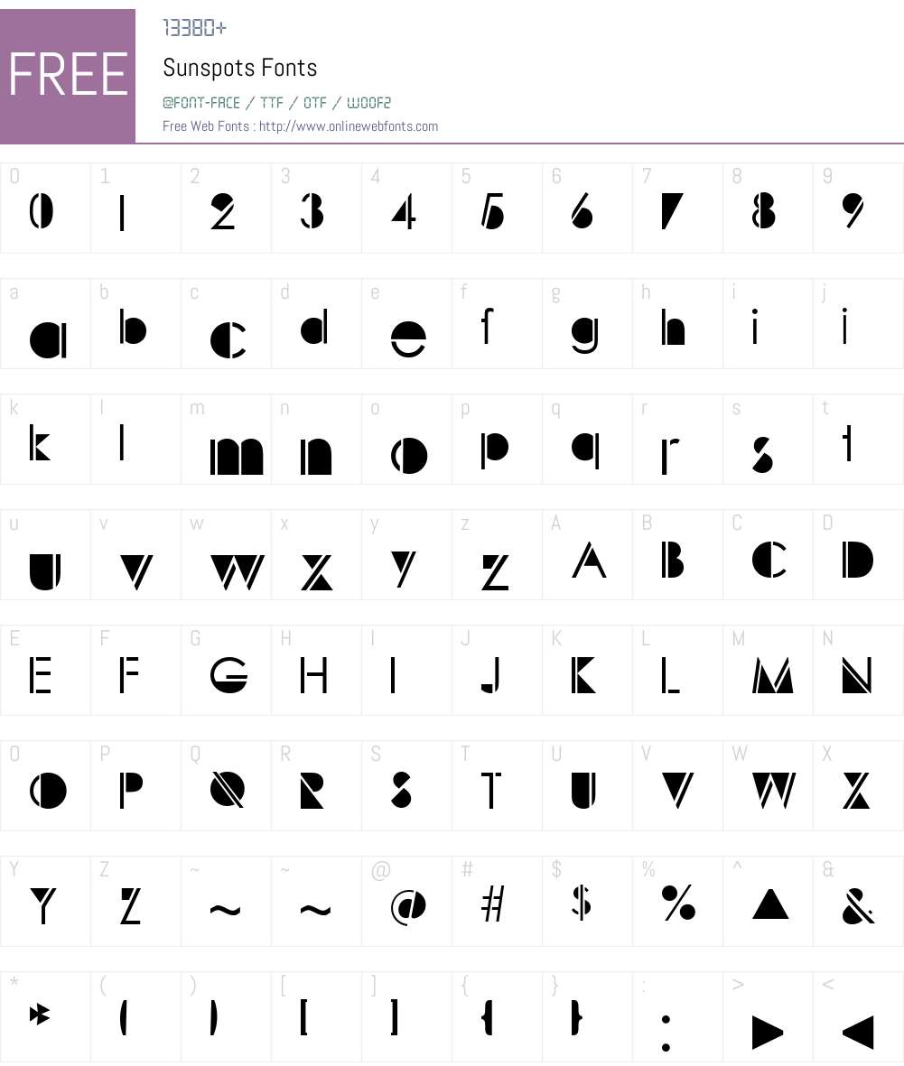 Sunspots Font Screenshots