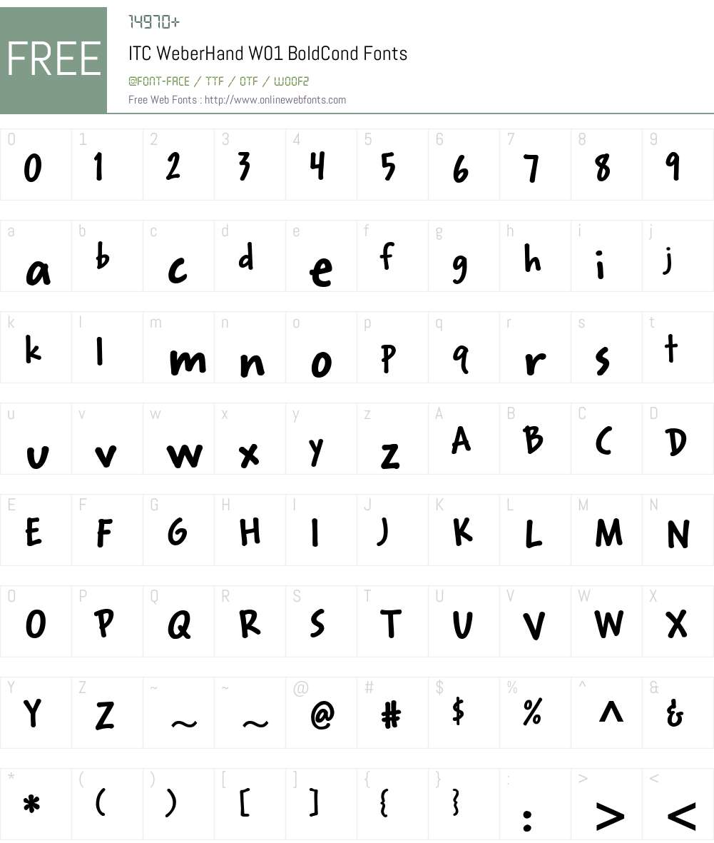 ITCWeberHandW01-BoldCond Font Screenshots