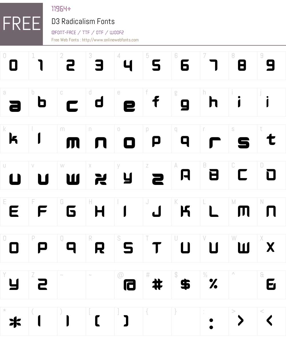 D3 Radicalism Font Screenshots