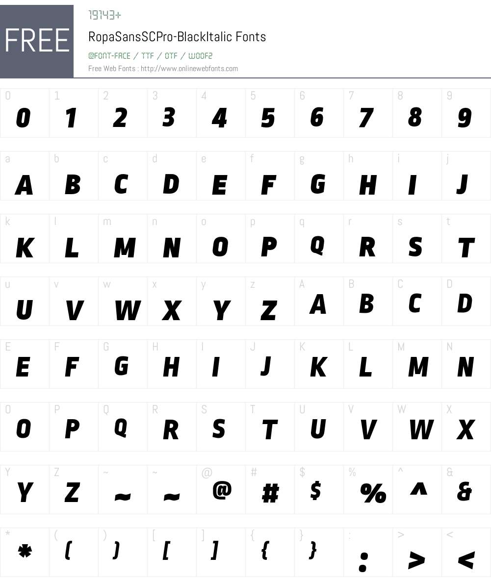 Ropa Sans SC Pro Black Font Screenshots