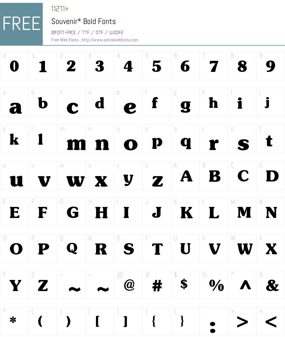 Souvenir BQ Font Screenshots