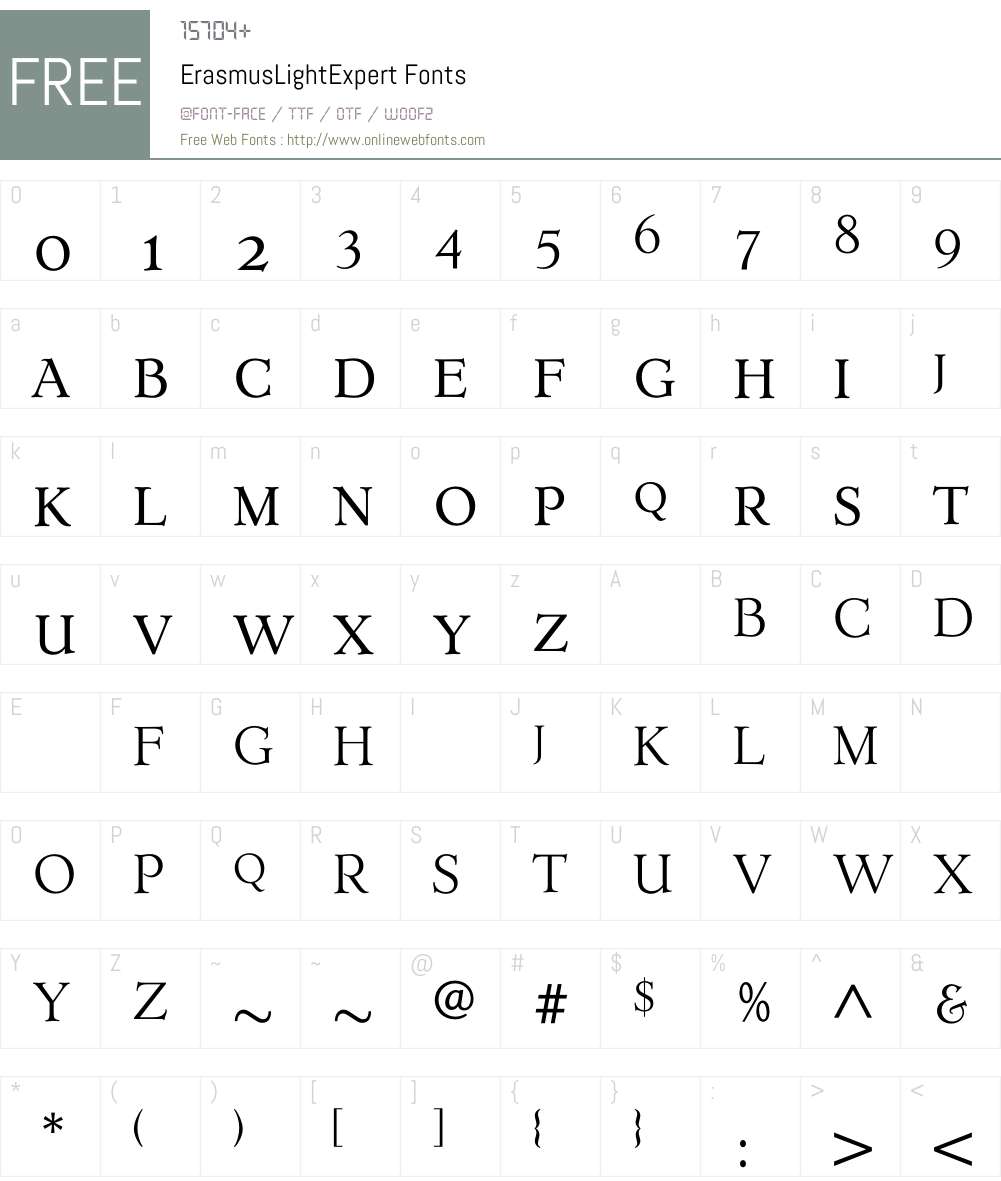 ErasmusLightExpert Font Screenshots