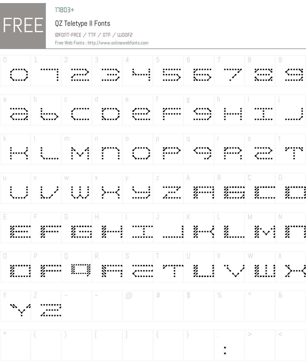 QZ Teletype II Font Screenshots