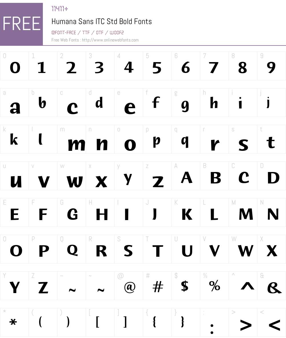 Humana Sans ITC Std Font Screenshots