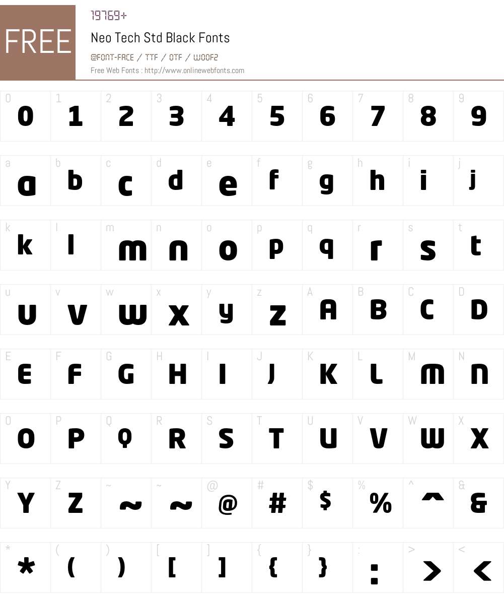 Neo Tech Std Font Screenshots