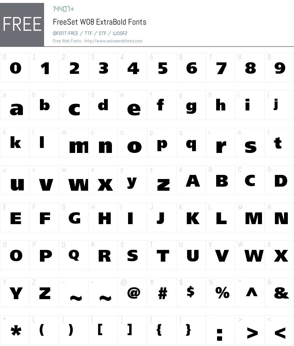 FreeSet Font Screenshots